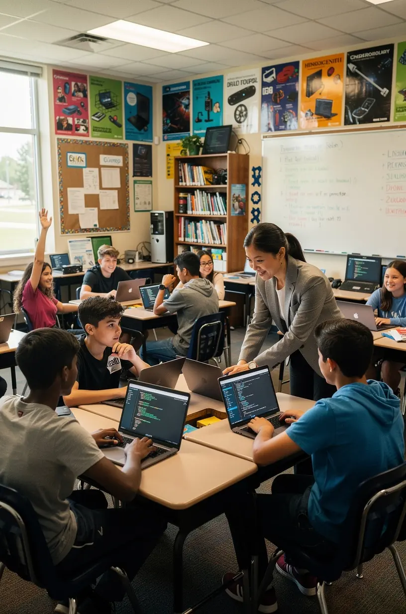 Family integrating technology into daily home life.