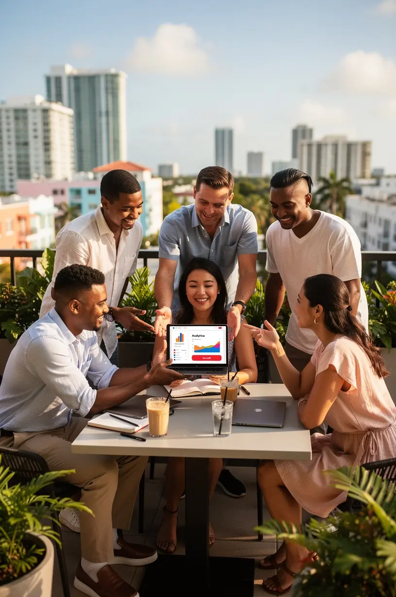 Smart technology with privacy icons and user interface.